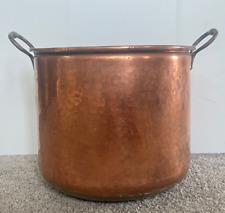 Antique Hammered Copper Pot Cauldron  w/Brass Handles for sale  Shipping to South Africa