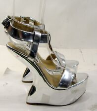 Wild Diva Silver 6"Wedge Heel less 2"Platform PEEP toe Sexy Shoe Women Size 6.5, used for sale  Shipping to South Africa