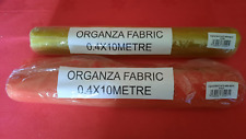 TWO ROLLS ORGANZA FABRIC.. 1 X RED / 1 X GOLD..0.4 X 10 METERS for sale  Shipping to South Africa