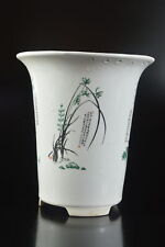 G4716: porcelana chinesa colorida bambu poesia vaso de flores bacia, coroa, automático comprar usado  Enviando para Brazil