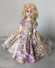 Vintage ATC Doll, Made British Hong Kong, Blink Eyes, Plastic, Crochet Dress, 7" for sale  Shipping to South Africa