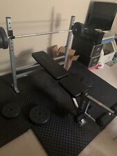 olympic bench press with weights for sale  Little Rock