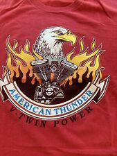 Harley American Thunder V-Twin Power Biker Depot Single Stitch Bald Eagle Flames segunda mano  Embacar hacia Argentina