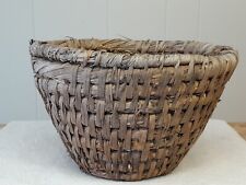 Antiga cesta de casca de milho antiga feita à mão fazenda de campo tecida à mão, usado comprar usado  Enviando para Brazil