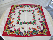 Toalha de mesa de algodão vintage vermelha, verde e amarela borboletas com estampa de trevo de 4 folhas comprar usado  Enviando para Brazil