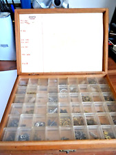Peças de relógio de bolso - variedade em uma caixa de madeira, usado comprar usado  Enviando para Brazil