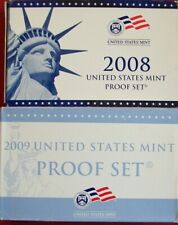 (2) 2008-2009 U.S. PROOF SETS, Sacagawea Dollars, Presidential Coins/COA for sale  Elmira