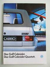 Volkswagen VW Golf Cabriolet Quartett Prospekt brochure August 1989 segunda mano  Embacar hacia Mexico