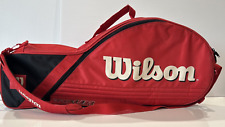 Bolso de hombro de viaje rojo con raqueta de tenis Wilson con cremallera, usado segunda mano  Embacar hacia Argentina