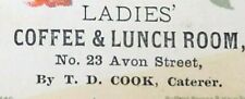 "Tarjeta de intercambio de publicidad victoriana - ""Café y comedor para damas"" No. 23 Avon St. segunda mano  Embacar hacia Mexico