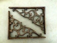 Used, 2 pc ORNAMENTAL BRACKET vintage look antique brown patina finish iron brace 7" for sale  Judsonia