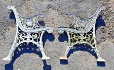 Reclaimed Decorative Ornate Cast Iron Black Metal Garden Bench Ends BE8, used for sale  Shipping to Ireland