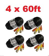 4 cables siameses de alimentación de video BNC de 60 pies (20 m) para kit DVR de cámara de vigilancia CCTV segunda mano  Embacar hacia Mexico