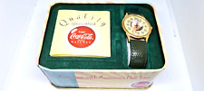 Vintage Collectible Coca-Cola Wristwatch Stainless Steele In a Tin Leather Band for sale  Shipping to South Africa