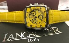 LANCASTER Unisexe Chronographe Italien Desigeruhr Inox Carré Jaune comprar usado  Enviando para Brazil