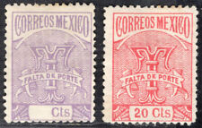 Mexico two stamps d'occasion  Expédié en Belgium