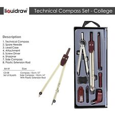 8pc Technical Drawing Compass Set Boxed Case Geometry School Protractor Drafting for sale  Shipping to South Africa
