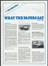 Subaru press comments for sale  UK