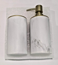 Conjunto de banheiro Sunday Citizen dispensador de sabão e copo escova de dentes - aparência de mármore vaidade comprar usado  Enviando para Brazil