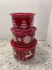 Usado, Tupperware Christmas Holiday Stacking Containers Conjunto de 3, Bom Estado comprar usado  Enviando para Brazil