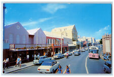 Cartão postal bermudas c1950's uma das áreas comerciais mais populares Front Street, usado comprar usado  Enviando para Brazil