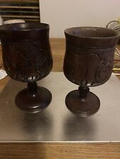Dark wooden goblets for sale  SOUTHAMPTON