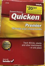 Intuit Quicken Premier 2008 For Windows Personal Finance for sale  Shipping to South Africa