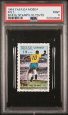 PELE - 1969 Selo Casa da Moeda Brasil 10¢ - PSA 9 (1000º gol) NENHUM MAIOR comprar usado  Enviando para Brazil