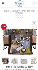 Sibia Palace Woodland Jungle Safari Baby Nursery Cot Crib Bedding 7 Piece Set for sale  Shipping to South Africa