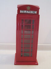 Red British Telephone Box Booth Coin Piggy Bank 6” Diecast Metal EPL w Stopper for sale  Shipping to Canada