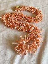 Collar rosa piel de ángel cuentas de coral de colección finas genuinas graduadas cuentas de rama, usado segunda mano  Embacar hacia Argentina