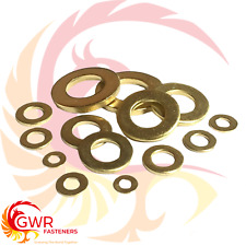 M1.2 M1.4 M1.6 M2 M2.5 M3 M4 M5 M6 M8 M10 M12 M16 'Form A' FLAT WASHERS - BRASS for sale  Shipping to South Africa
