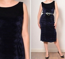 Granatowa fioletowa welurowa sukienka midi | wzór z rozcięciem bocznym błyszczący lata 90. na sprzedaż  PL