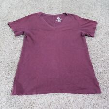 American Giant Shirt Womens Medium Red Short Sleeve Cotton Casual V Neck USA, used for sale  Shipping to South Africa