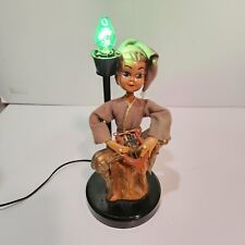 Vintage Elf Pixie Playing a Harp Lamp Hong Kong, used for sale  Shipping to South Africa