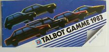 Brochure talbot gamme d'occasion  France