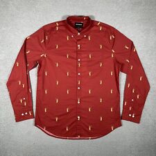 Camisa masculina Bonobos grande castor de esqui borgonha estampa por toda parte casual botão para cima, usado comprar usado  Enviando para Brazil