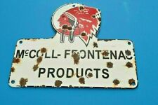 VINTAGE RED INDIAN MCCOLL PORCELAIN NATIVE AMERICAN SERVICE STATION PUMP SIGN for sale  Shipping to Canada