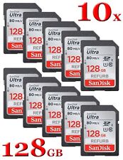 LOTE DE 10 tarjetas de memoria SanDisk Ultra 128 GB SDXC UHS-I de hasta 80 MB/s (SDSDUNC-128G), usado segunda mano  Embacar hacia Argentina