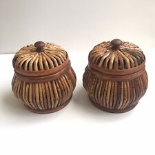 Bamboo round canisters for sale  Shipping to Ireland