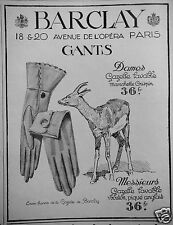 Publicité barclay gants d'occasion  Longueil-Sainte-Marie