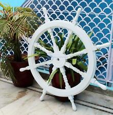 36 "Branco Wheels/Madeira Náutica Gift.Washed Ship Wheel Steering Wood Ship's  comprar usado  Enviando para Brazil