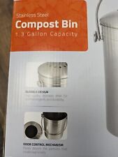 Usado, Lixeira de aço inoxidável compostagem Utopia Kitchen UK0051 1,3 galão - Prata comprar usado  Enviando para Brazil