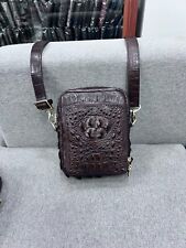 Black Croco leather Men's Messenger Bag - Crossbody Sling Handbag, Shoulder bag. for sale  Shipping to South Africa