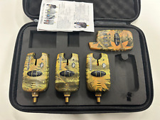 3 x Camo Bite alarms & Receiver. LED's, jack sockets, case, tone, volume..... for sale  Shipping to South Africa