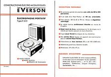 Publicité électrophone portatif tourne-disques Type E 613 phono Everson  d'occasion  Nancy-