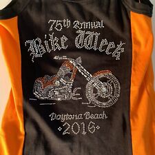 2016 Daytona Beach Bike Week Tank Sz M 75th Anniversary Black Orange Womens for sale  Shipping to South Africa