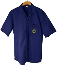 Camisa masculina Kones vintage grande azul manga curta botão para baixo feita na Itália logotipo fino comprar usado  Enviando para Brazil