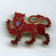 Vintage badge Surrey Girl Guides county metal red lion, used for sale  BOLTON