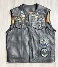 Vintage First Classic Motorcycle Vest Retreads w/ Patches Pins, used for sale  Shipping to South Africa